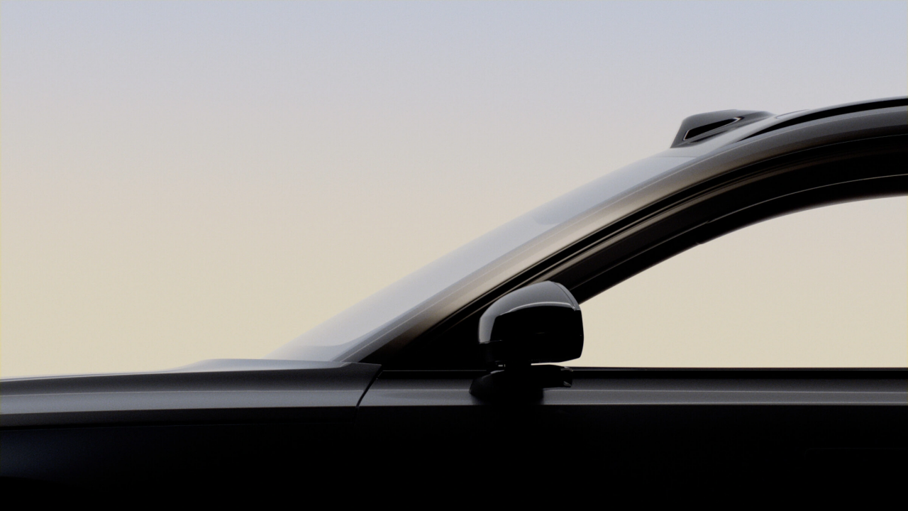 Car with Side Mirror